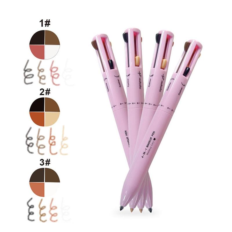 Multi-effect 4-in-1 Eyeliner Contour Pen Long-lasting Waterproof Cosmetic Eyeliner Makeup Pen Lip Liner Lipliner Berry Brow Color Lipstick