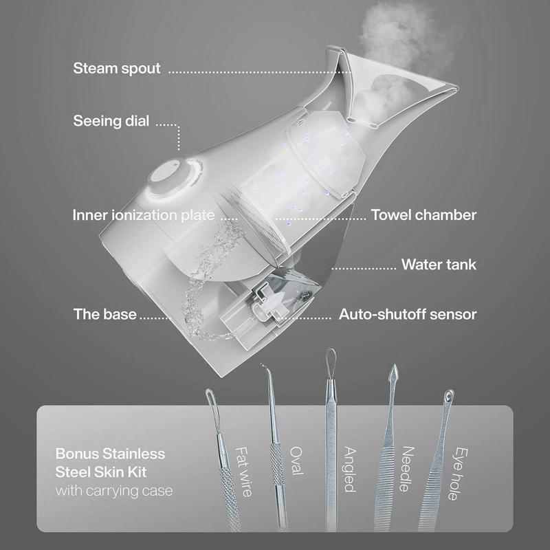 Pure Daily Care NanoSteamer 3-in-1 Ionic Facial Steamer with Bonus 5 Piece Skin Kit