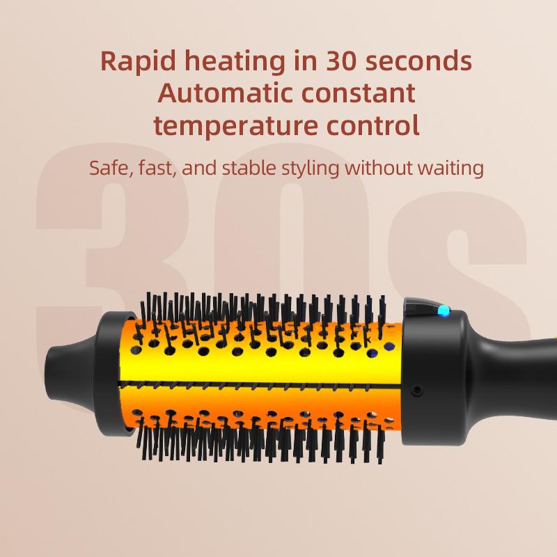 Thermal Brush for Blowout Look, 1 1 2 Inch Ionic Heated Round Brush Makes Hair Smoother, Dual Voltage Thermal Round Brush Get Natural Curls, Easy to Use, 30S Fast Heating