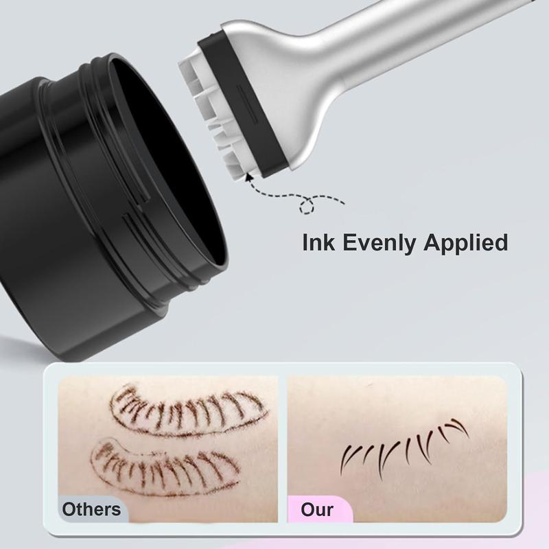 Lower Eyelash Stamp, Lower Lash Stamp with Ink, 2-in-1 Waterproof Lower Eyelash Stamp, Eyeliner Stamps Tool for Lower Eyelash, Lower Lashes Extensions Stamps, Quick Eye Makeup Tool (Black)