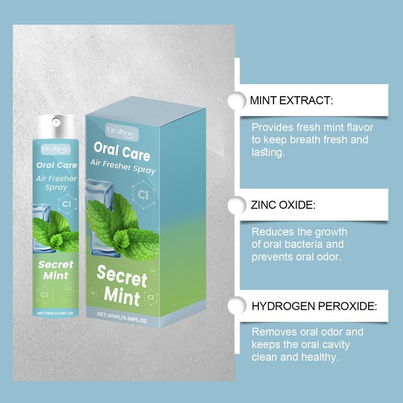 Mint & Peach Oral Care Spray, 1 Box 2 Boxes Deep Cleaning Oral Spray, Freshening Breath Spray, Oral Care Product for Men & Women