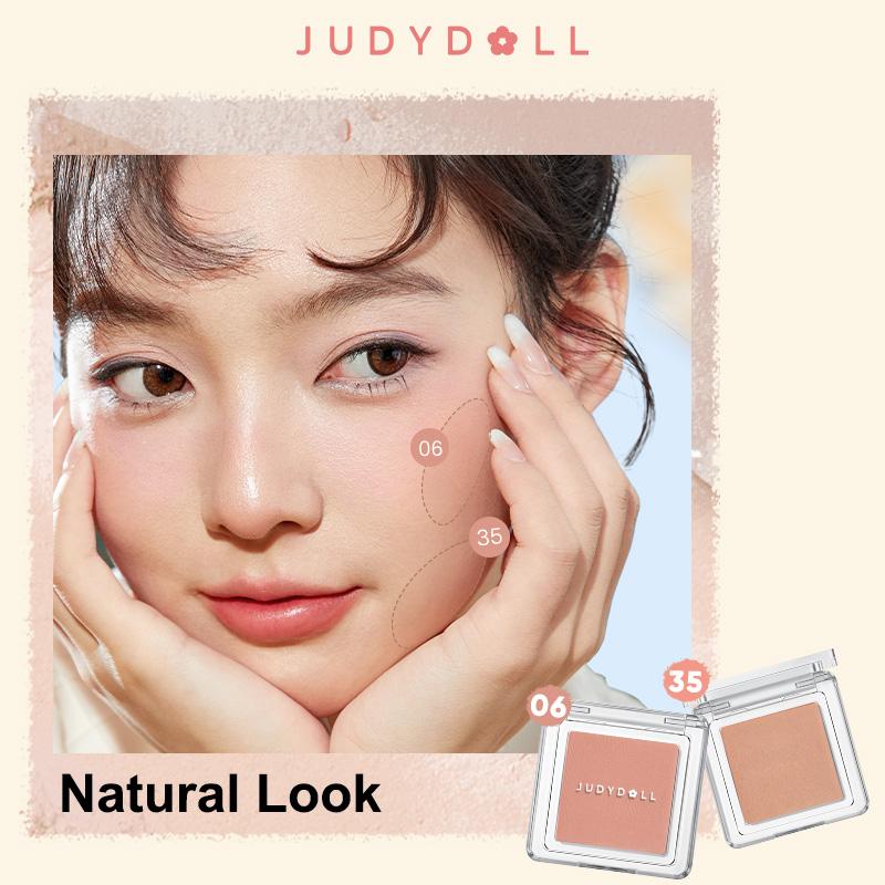 Judydoll Monochrome Blush Powder Palette - Sweet Natural Brightening Skin Tone, Highlight, Smooth, Soft Color Light Pink Blush For Girls, Cute and Lightweight, Convenient to Carry, Long-lasting All-Day Face Enhancing Makeup Color