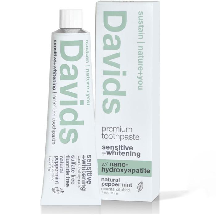 Davids Fluoride Free Kids Nano Hydroxyapatite Toothpaste for Remineralizing Enamel & Sensitive Relief, Antiplaque, SLS Free, Whitening