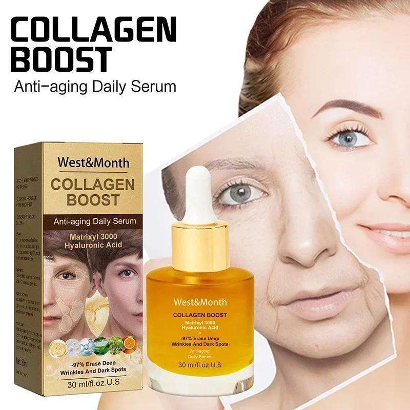 Facial Collagen Serum Anti Wrinkle Fade Fine Lines Anti Ageing Rejuvenate Your Face Whitening Moisturising Face Cosmetics 30ml