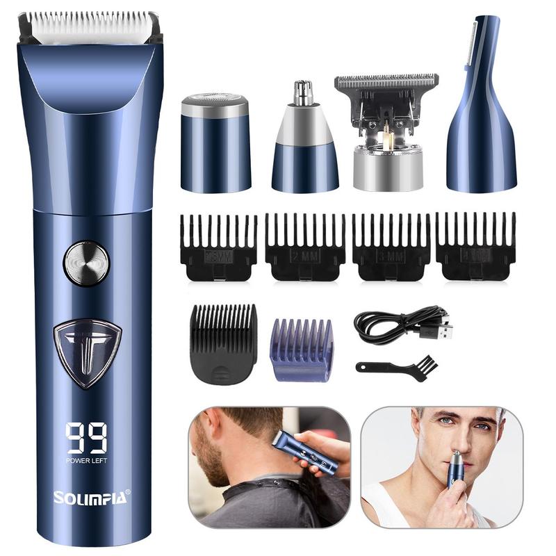 5 in 1 Men's Body Hair Trimmer, Cordless Hair Clipper Set, Electric Shaver Razor Beard Trimmer for Men, Nose Hair Trimmer, Men's Hair Removal Tool, Electric Shaver