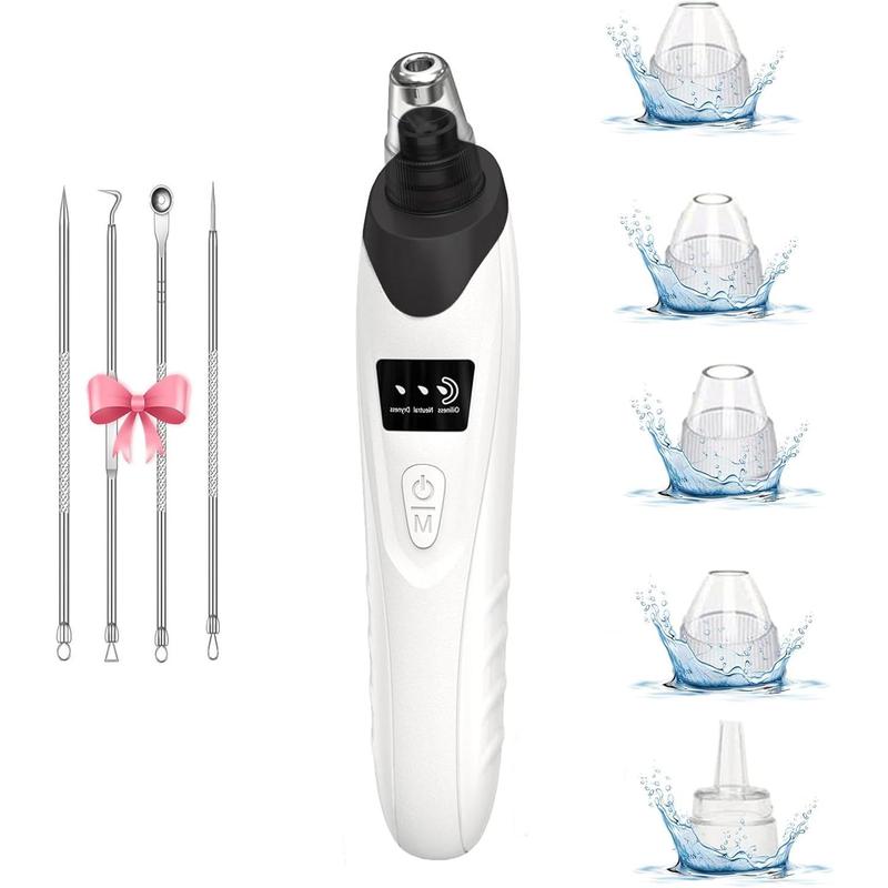 Newest Blackhead Remover: The Ultimate Pore Vacuum! This Facial Pore Cleaner has 5 Suction Powers and 5 Probes. USB Rechargeable Blackhead Vacuum Kit, an Electric Acne Extractor Tool for Adults in Black. Achieve Clear Skin with this Powerful Pore Cleaner