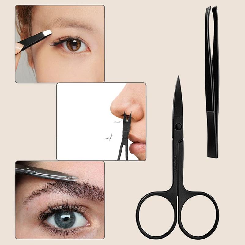 9-in-1 Eyebrow Kit with Eyebrow Razors, Facial Trimmer, Eyelash Comb, Angled Brush, Grooming Tools, and Tweezers for Women