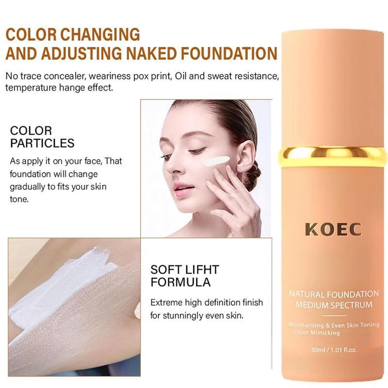 KOEC Foundation 4 in 1 - Medium Spectrum, Bio Foundation 4 in 1 - Light Spectrum, Natural Foundation, Fundacion 4 in 1 Protector Solar Light Spectrum, Color Changing Concealer, Christmas gift