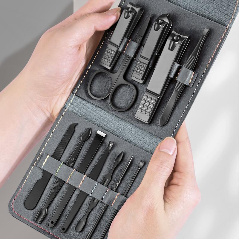 12pcs Manicure Set with Pouch, Nail Clipper & Tweezers, Professional Nail Clipper Set, Portable Travel Nail Clipper Set