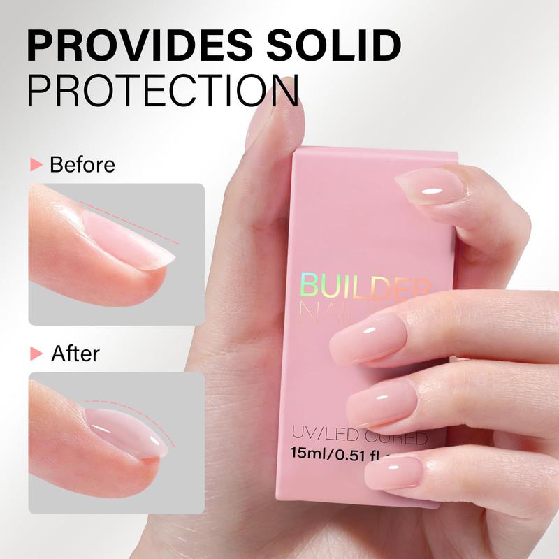 Gorgeous Builder Gel Nails - Baby 71! This hard gel polish is a must-have for nail thickening and strengthening. The nude color is perfect for a light extension and French manicure look. It can be used as a base coat with a 0.51 Oz capacity (GB65).