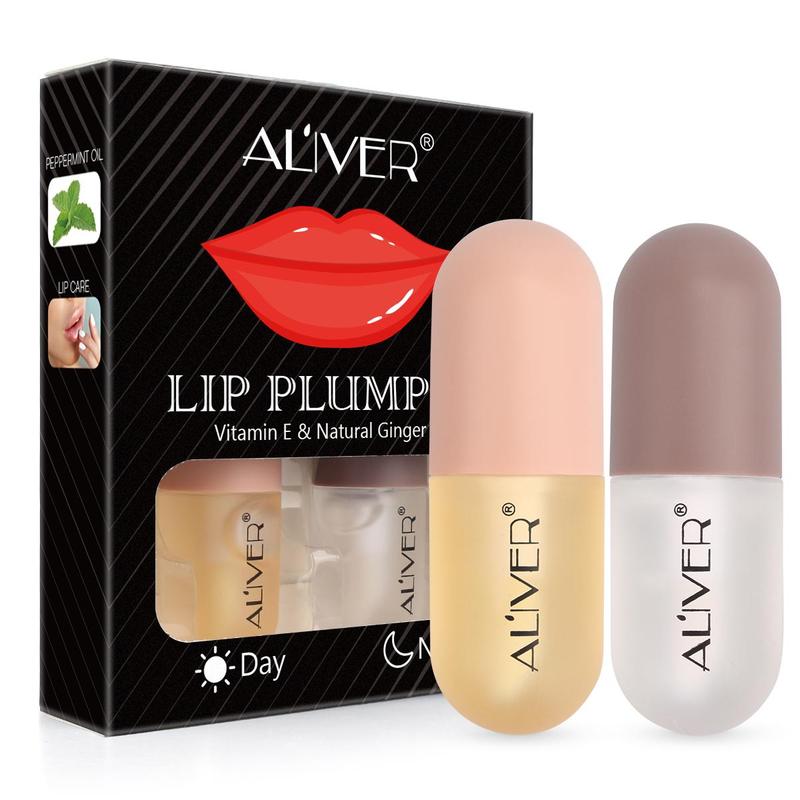 Moisturizing Lip Plumper, 2 Counts box Natural Ginger Oil Lip Plumper, Lip Care Product For Women & Girls, Christmas Gift