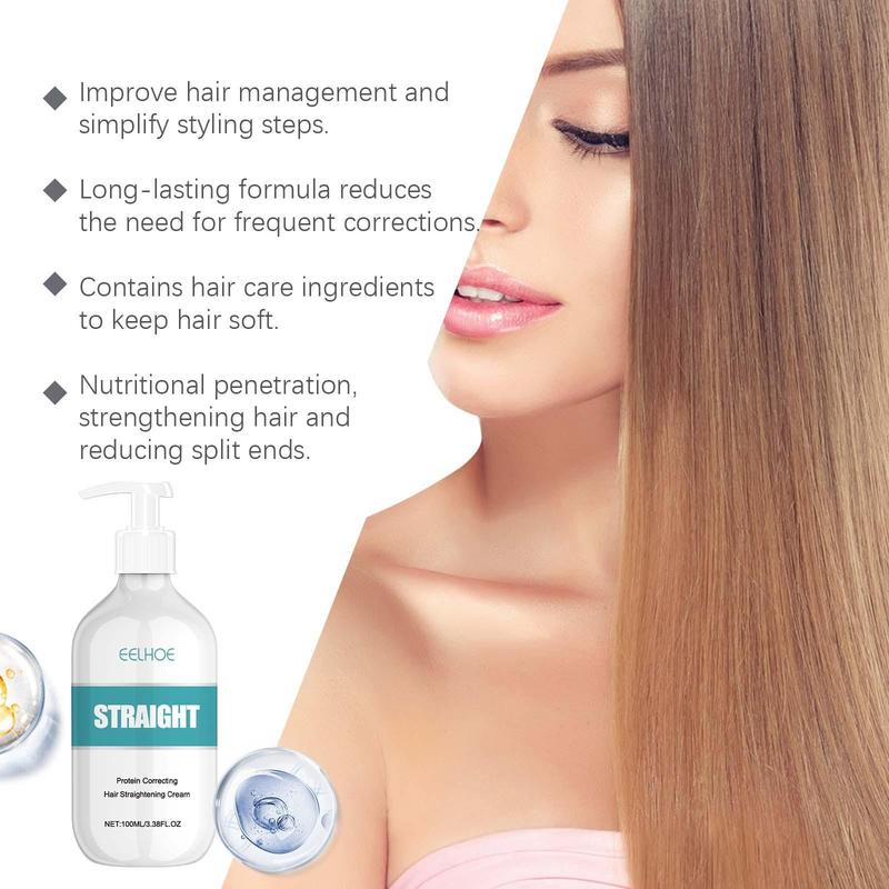 Straightening Hair Cream, Moisturizing Hair Care Cream, Hair Care & Styling Product for Women & Men, Hair Smoothing Cream