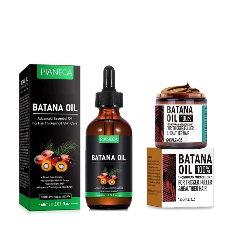 Natural Bataana Oil Hair Care Set, 2 Boxes Hair Strengthening Oil & Hair Balm, Moisturizing and Nourishing Hair Care Product for Men & Women