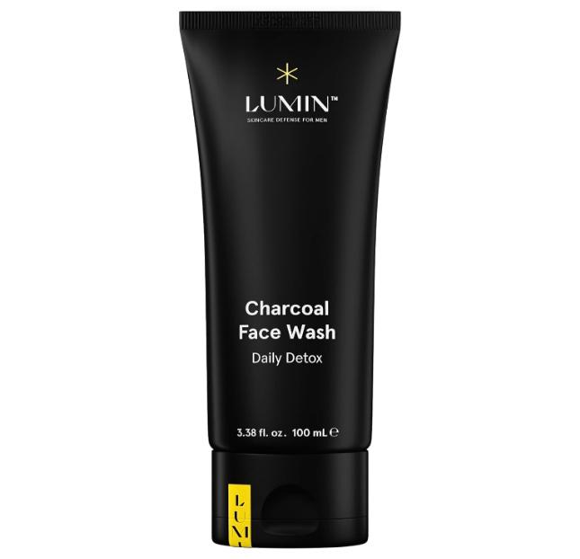 Lumin Charcoal Face Wash for Men Skincare - Daily Detox, Hydrating Face Cleanser, Removes Impurities, Exfoliates, Unclogs Pores, Controls Oil, Soothes Irritation, All Skin Types, 1 Pack