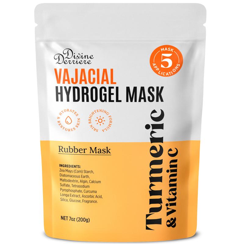 Divine Derriere HYDROGEL MASK with Turmeric & Vitamin C - Modeling Rubber Mask for Post-Hair Removal, Wax, Shaving Skincare Skin Repair Hydrating