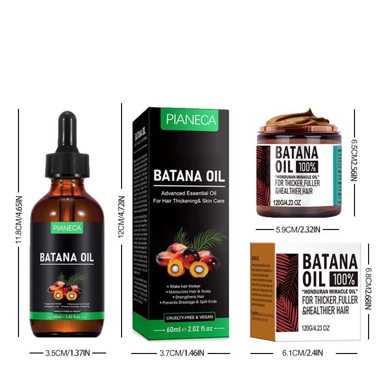 Natural Bataana Oil Hair Care Set, 2 Boxes Hair Strengthening Oil & Hair Balm, Moisturizing and Nourishing Hair Care Product for Men & Women