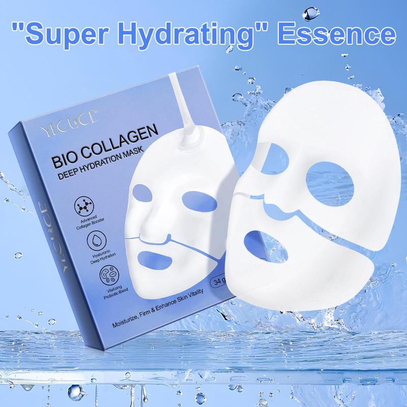 Collagen Facial Mask, 3 Boxes(6 Counts box) Moisturizing Facial Mask, Firming Face Masks with Hyaluronic Acid, Skin Care Masks for Daily