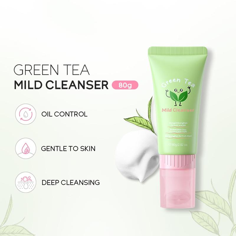 6-In-1 Korean Facial Skin Care Set Essential for Daily Moisturizing, Green Tea Skin Care Products: Eye Cream, Cleanser, Mud Mask, Toner, Hairbands and Facial Brushes for Daily Skincare Routine Set