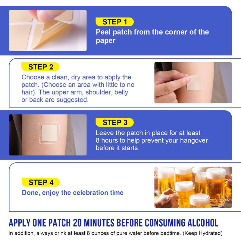 Party Stickers, 60pcs box Professional Party Patch for Live and Feel Better After Drinking, Portable Body Care Patches for Men & Women