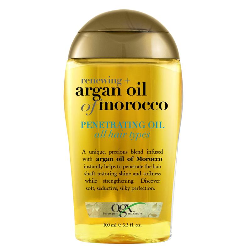 OGX Renewing + Argan Oil of Morocco Penetrating Hair Oil Treatment, Moisturizing & Strengthening Silky Oil for All Hair Types, Paraben-Free 3.3 fl oz