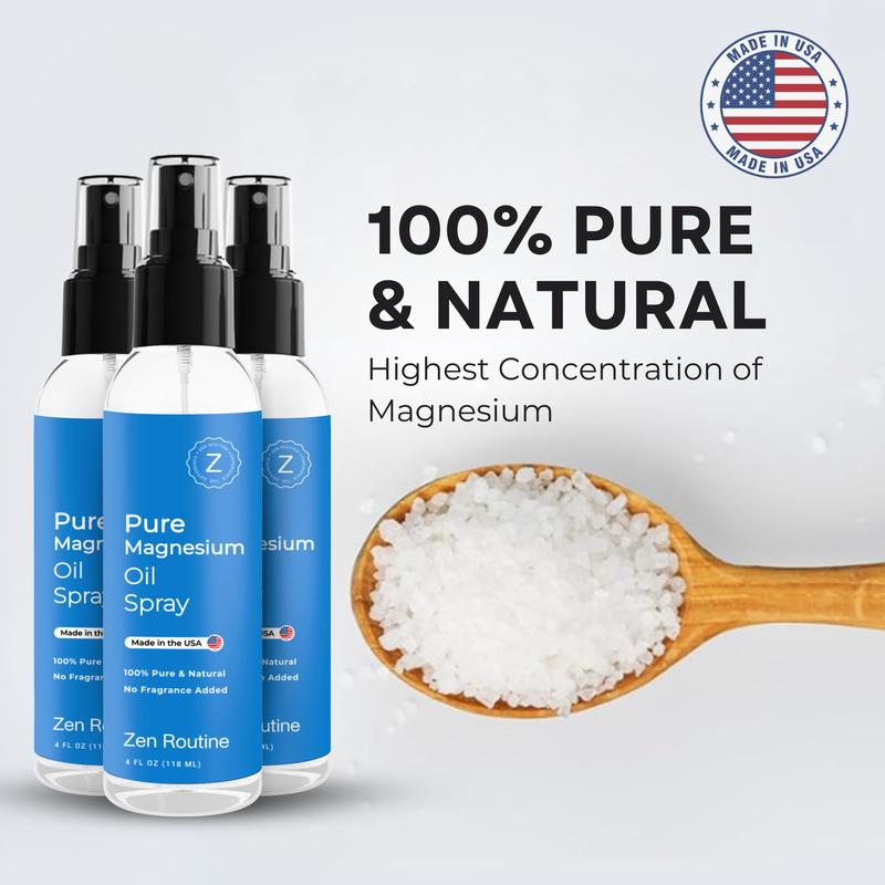 (3-Pack) 4oz Zen Routine Magnesium Spray - USP Grade Magnesium Spray - Comfort