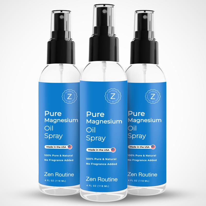 (3-Pack) 4oz Zen Routine Magnesium Spray - USP Grade Magnesium Spray - Comfort