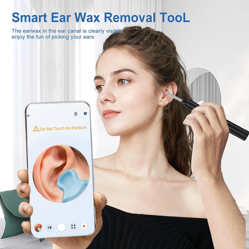 Intelligent Visual Ear Scoop, 1 Set Ear Wax Remover With Camera & 5 Ear Digging Tools, Rechargeable Ear Wax Removal Kit for Smartphones