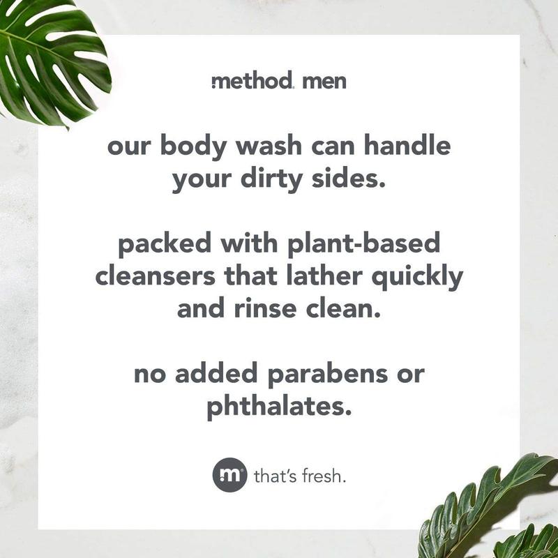 Method Men Body Wash, Glacier + Granite, Paraben and Phthalate Free, 18 fl oz - 1 pack Body Care Scent Fragrance Gentle