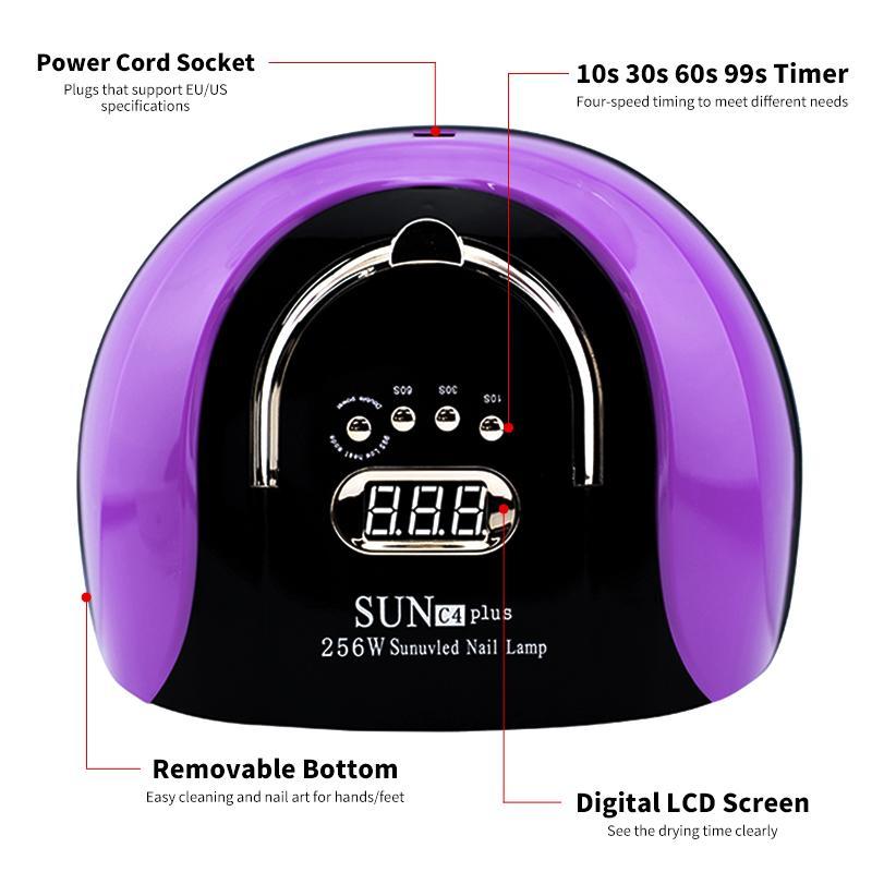 Nail Art UV Lamp, LED Dryer with 57 LEDs & 4 Timer Settings, LCD Display Auto Sensor Professional Nail Lamp for Nail Gel Polish, Suitable for Beginners, Nail Equipment, Nail Care