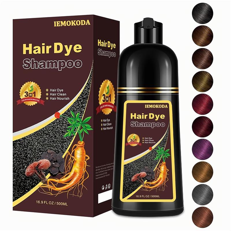 Natural 3-in-1 Hair Dye Shampoo - Instant Herbal Shampoo, Long-lasting Hair Coloring & Plant Haircare, Unisex Chestnut Brown Type Hairdye, 500ML