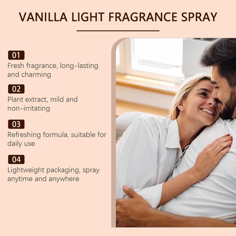 50ml Vanilla Light Fragrance Spray, Natural Fresh Perfume for Women & Men, Daily Body Care Product for Women and Men, Ideal Birthday Gift, Christmas Gift