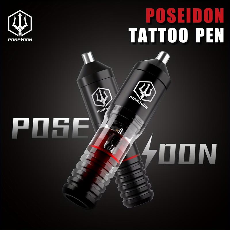 POSEIDON Tattoo Kit, Rotary Tattoo Pen Kit With 10PCS Tattoo Cartridge Needles, Professional Tattoo Machine Kit With Power Supply, 6 Color Tattoo Inks With Foot Pedal Tattoo Gun For Artists