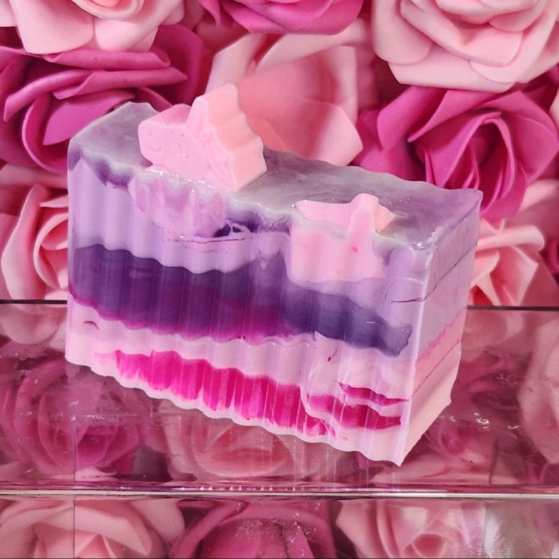 Cotton Candy Twist Handmade All Natural Goat Milk & Shea Butter Soap Makeup Brush Cleaner. Cute Handcrafted Soap. Yoni Soap Bar feminine